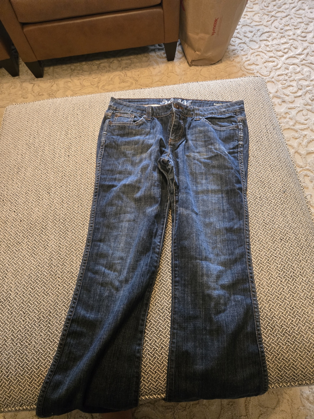 Mudd Blue Denim Jeans with White Logo Trim